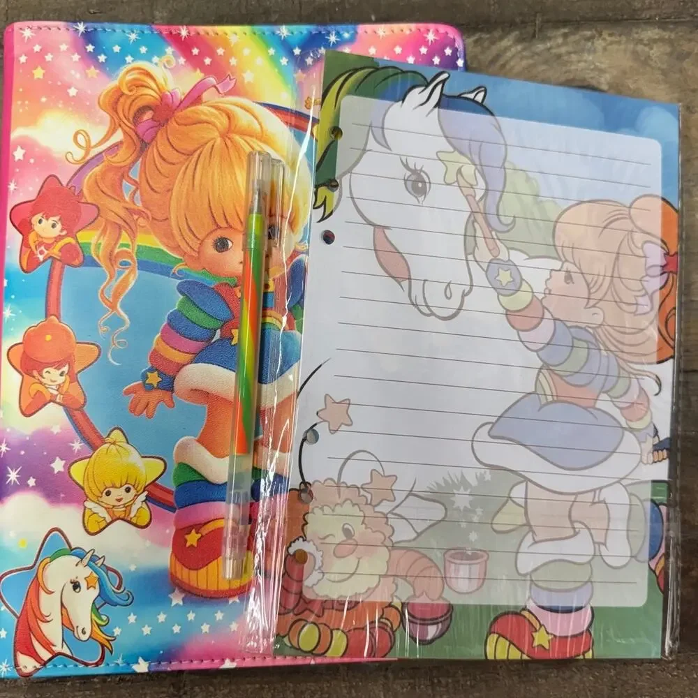 Rainbow Brite A5 6 ring binder with matching paper